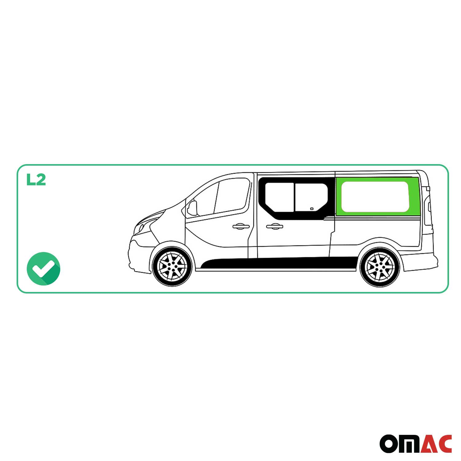 Seitenfenster Auto Fenster für Opel Vivaro A 2001-2014 Schiebetür Links L2