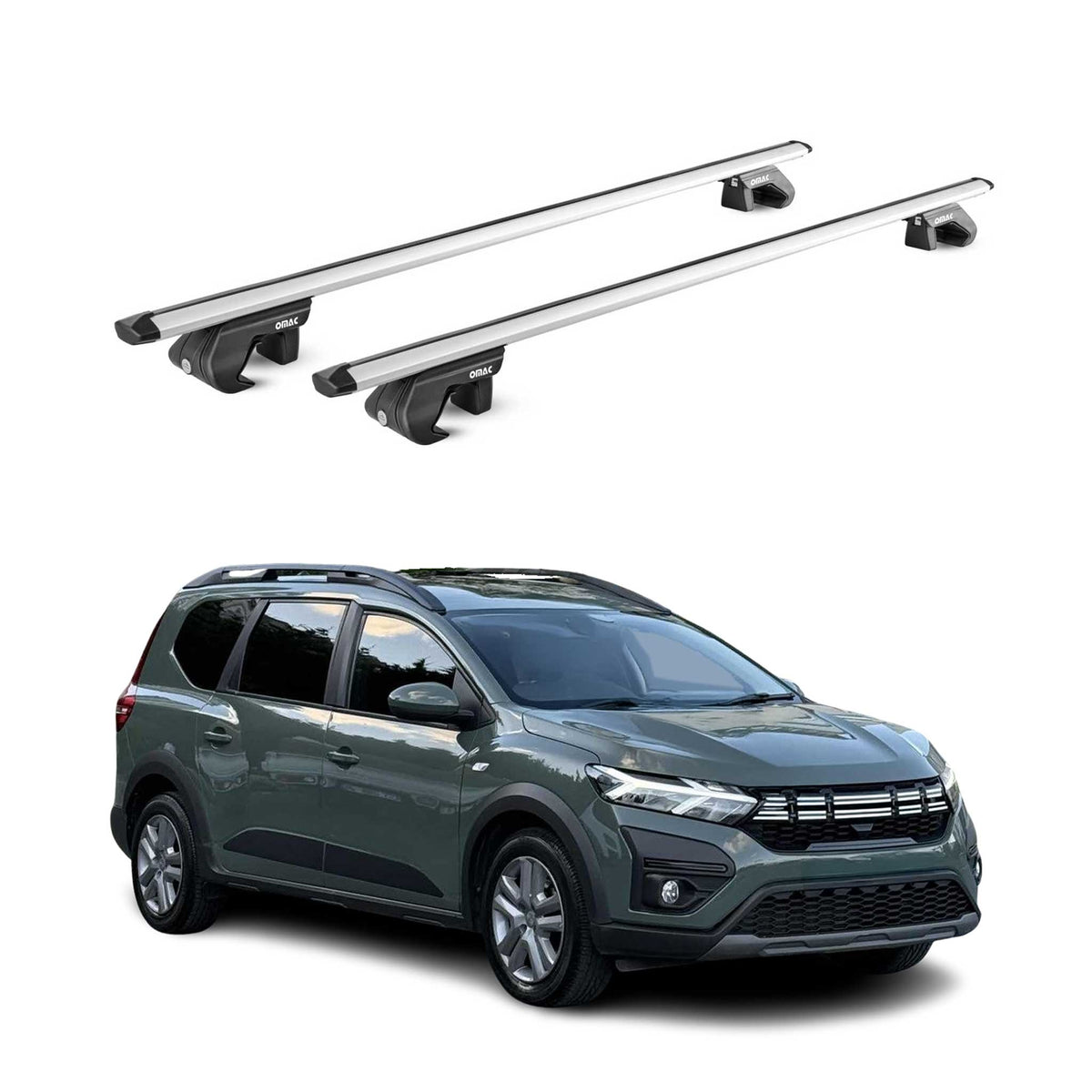 Dachträger Gepäckträger für Dacia Jogger 2021-2027 Alu Silber 2 tlg ABE