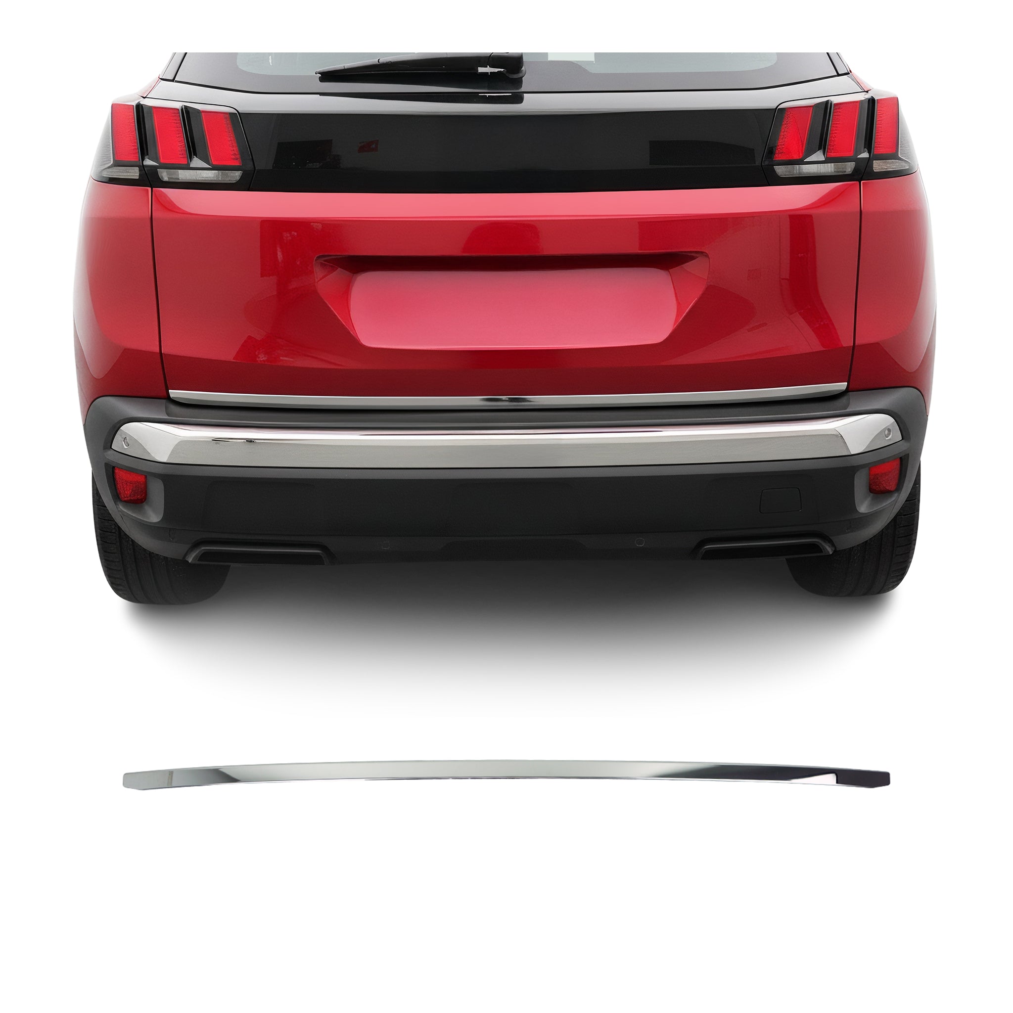 Heckleiste Kofferraumleiste für Peugeot 3008 II 2016-2024 Edelstahl Chrom Leiste