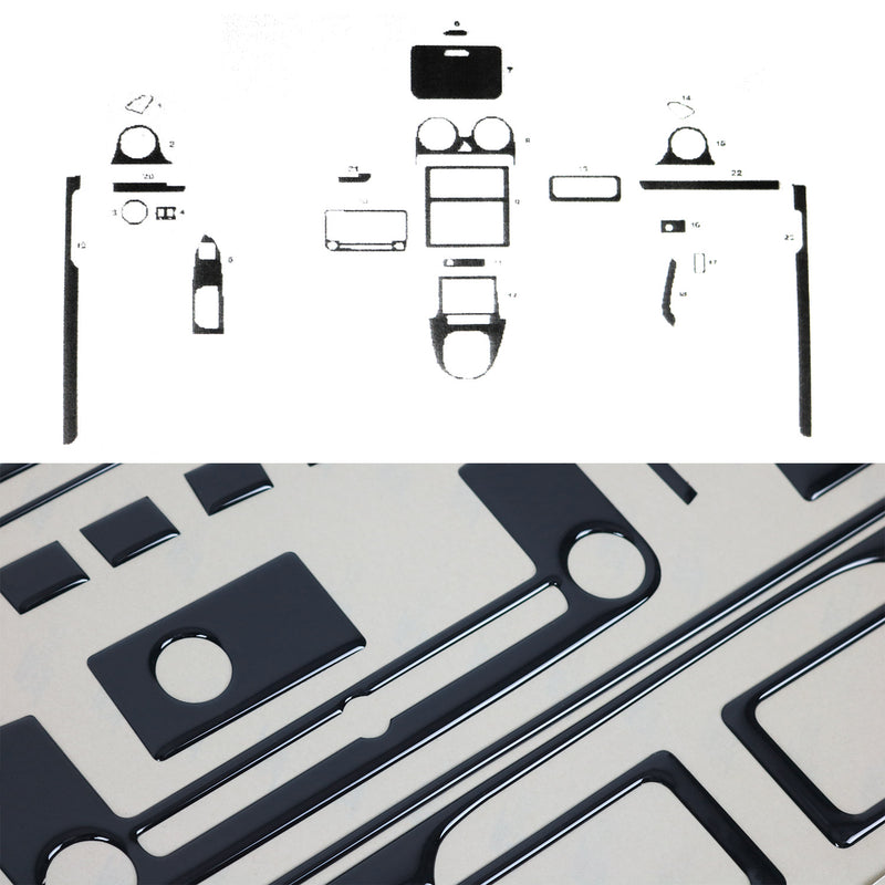 Innenraum Dekor Cockpit für VW Caddy 2010-2015 Piano Schwarz Optik 23tlg