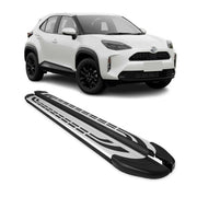 Trittbretter Seitenschweller für Toyota Yaris Cross 2021-2026 Silber Schwarz 2x