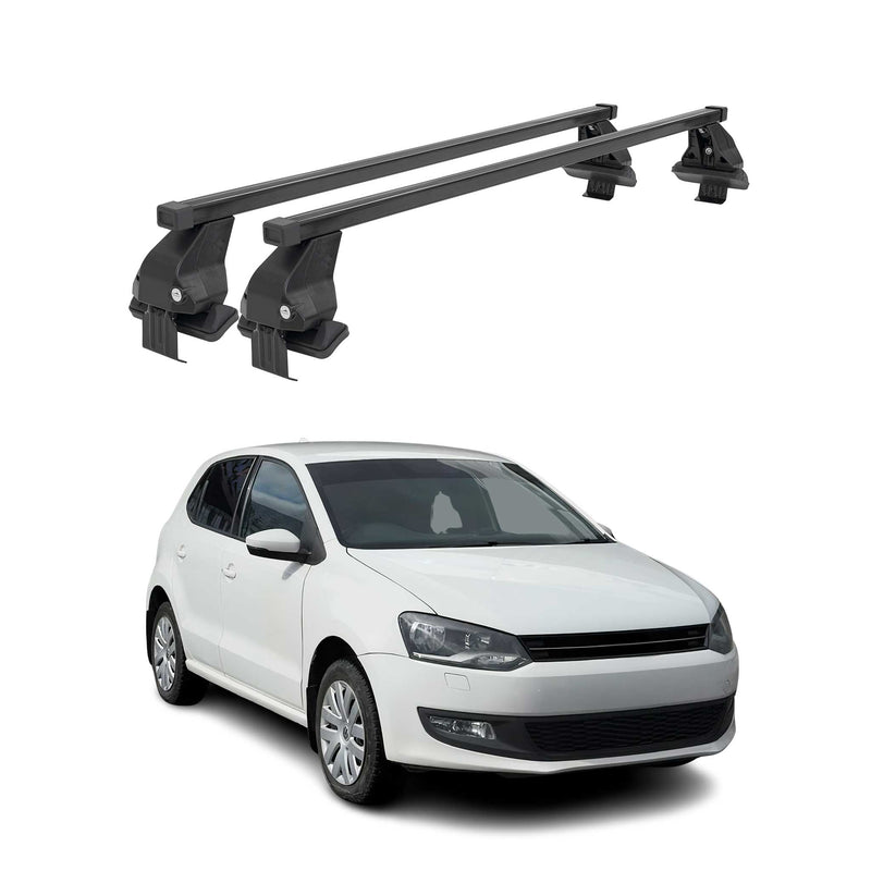 Menabo Dachträger Grundtäger für VW Polo 2009-2017 3tür 50kg Stahl Schwarz 2 tlg