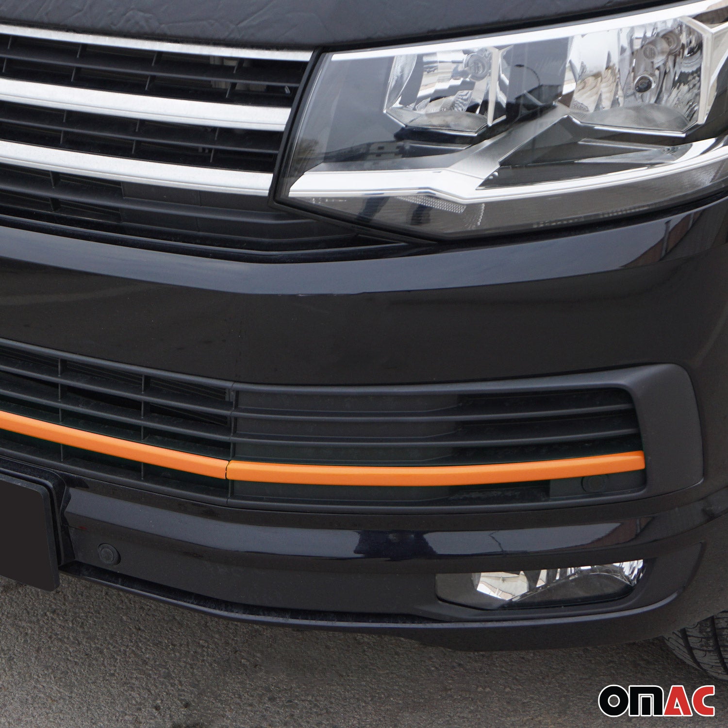 Kühlergrill Leisten für VW T6 Transporter 2015-2019 Highline Edelstahl Orange 3x