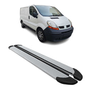 Seitenschweller Trittbretter Schweller für Opel Vivaro 2001-2014 L1 Alu Grau