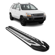 Trittbretter Seitenschweller Seitenbretter für Kia Sportage 2004-10 Alu Schwarz