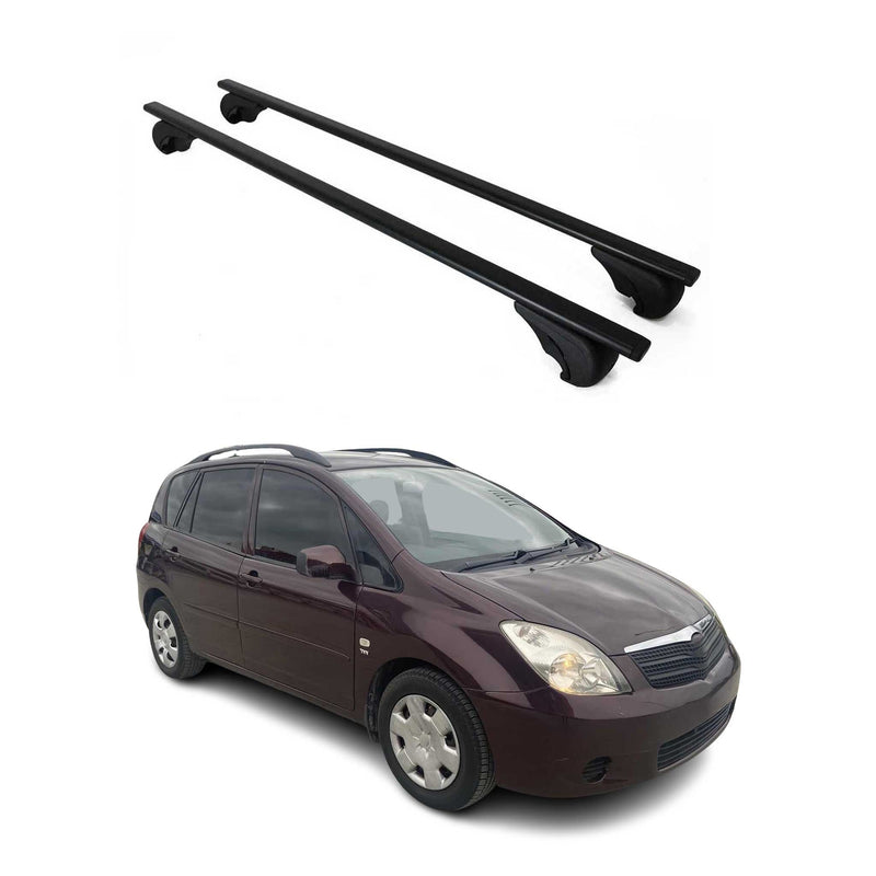 Dachträger Grundtäger für Toyota Yaris Verso 1999-2005 75kg Metall Schwarz 2 tlg