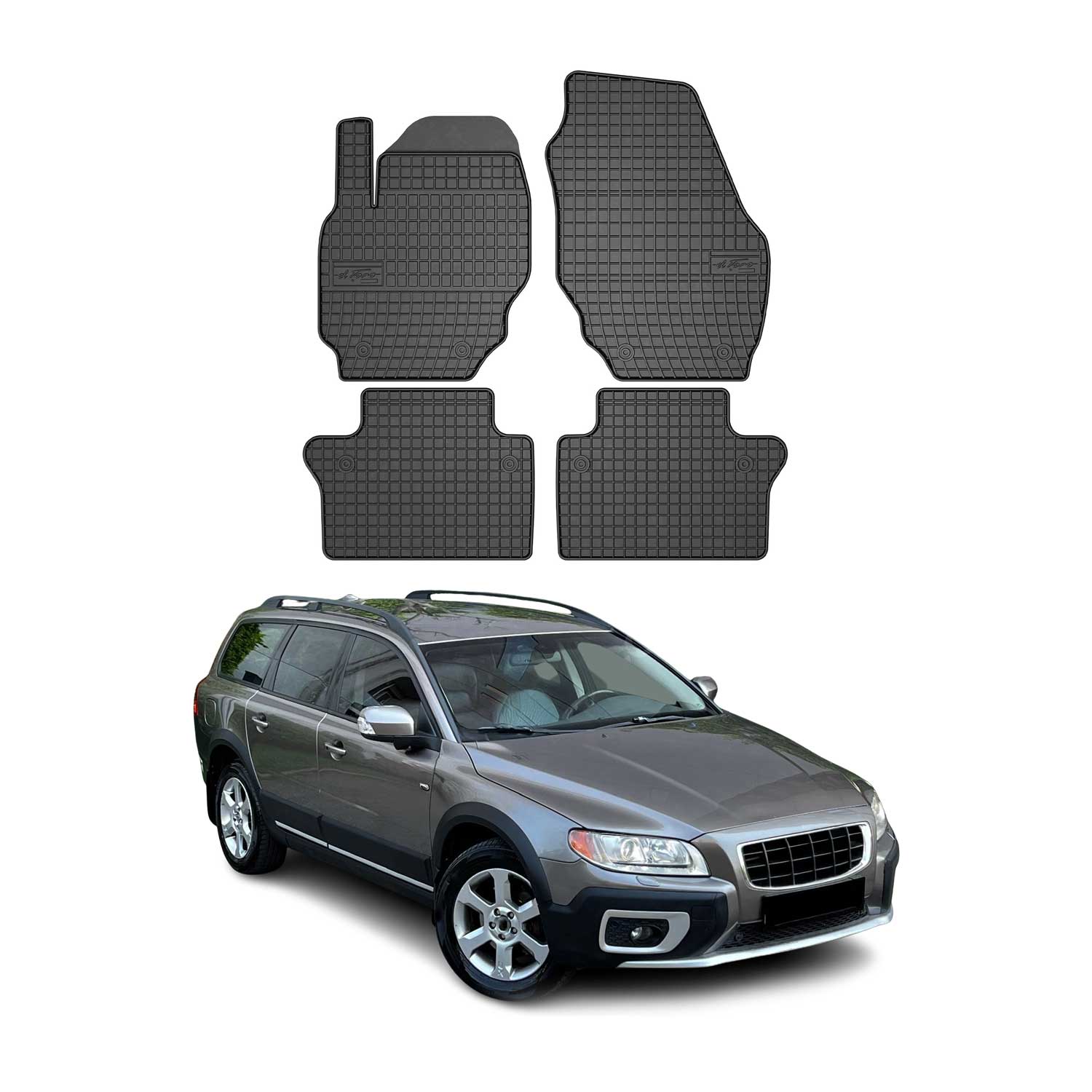 OMAC Gummi Fußmatten für Volvo XC70 2007-2016 Automatten Gummi TPE Schwarz 4tlg