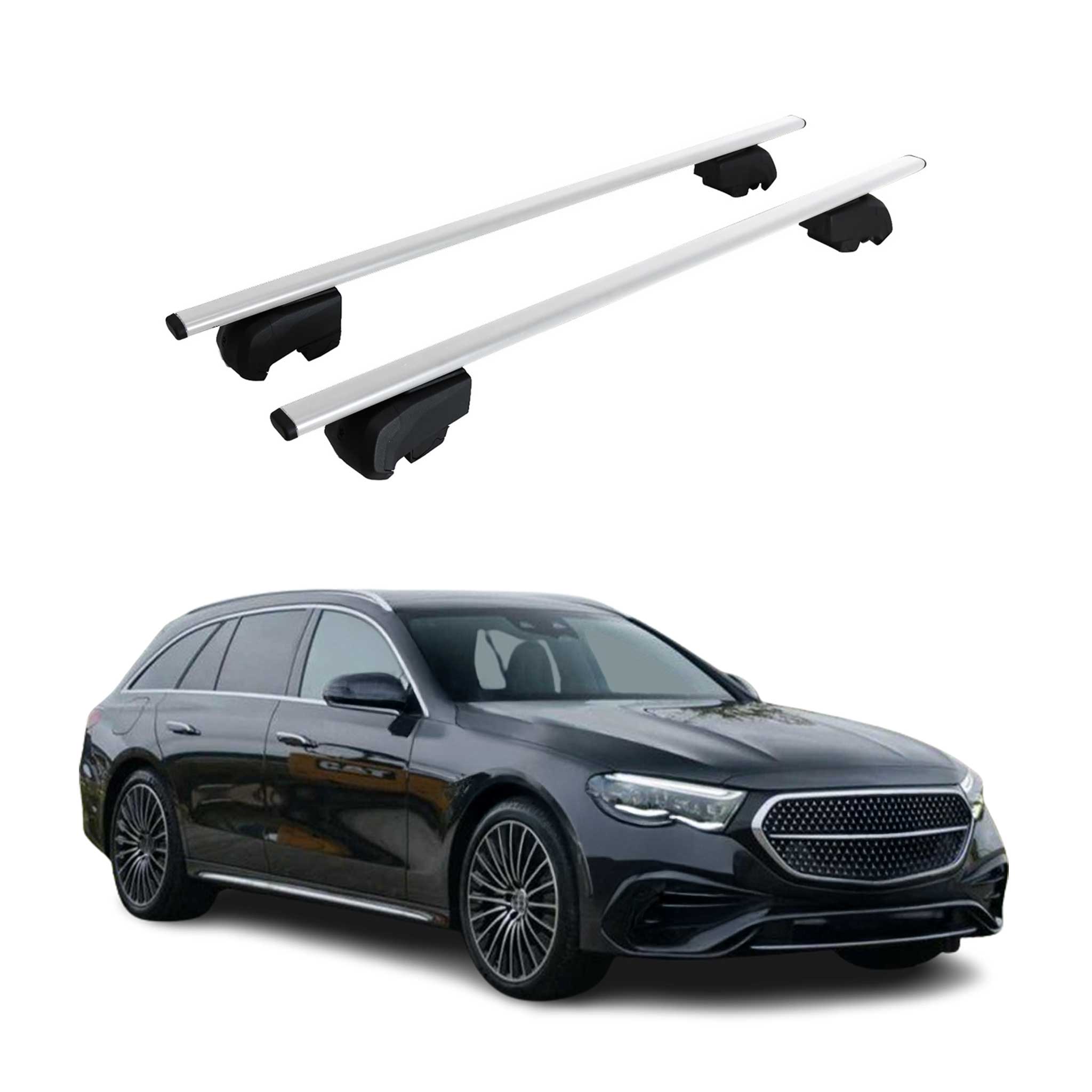 Dachträger für Mercedes E Klasse S213 T-Modell 2016-2023 75kg Metall Silber 2x
