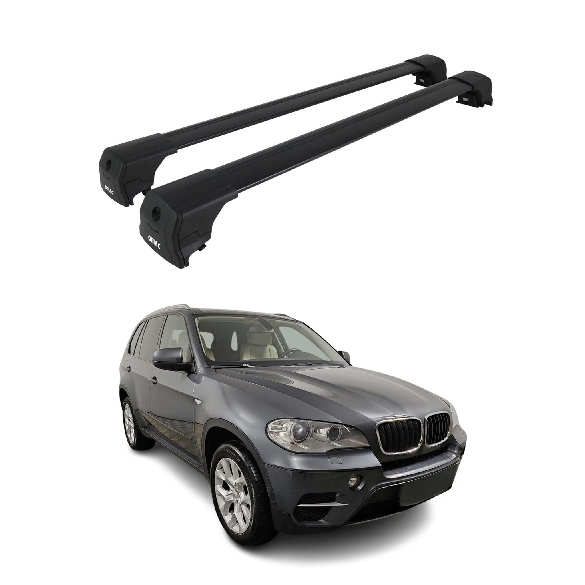 Dachträger Gepäckträger für BMW X5 E70 2006-2013 ABE Grundträger Alu Schwarz