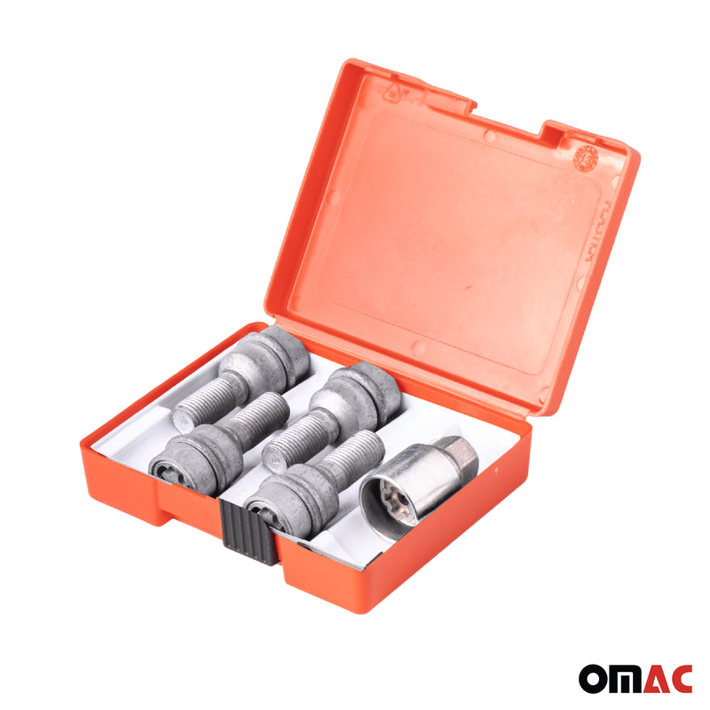 Radschloss Radschrauben Satz für VW ID.3 ab 2019 Felgenschloss Silber 4x M14X1.5