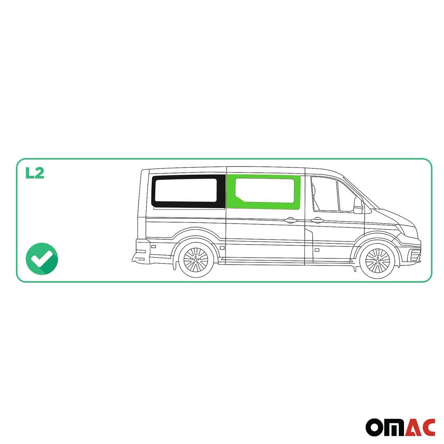 Seitenfenster Sicherheitsglas für MAN TGE 2017-2026 Auto Schiebetür Rechts L2