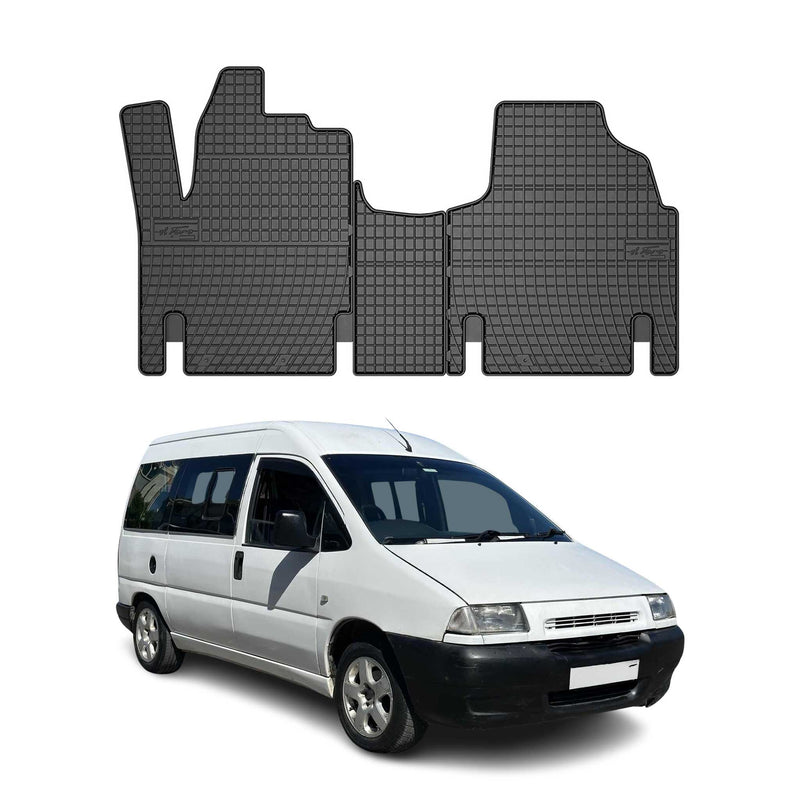 OMAC Gummi Fußmatten für Citroen Jumpy 1994-2006 Automatten Gummi TPE Schwarz 3x