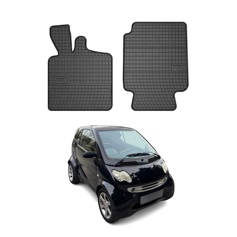 OMAC Gummi Fußmatten für Smart ForTwo 1998-2007 Automatten Gummi Schwarz 2tlg