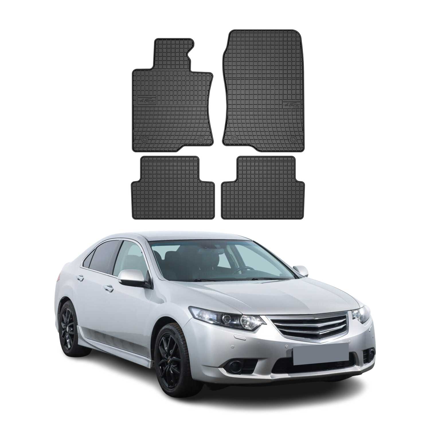 OMAC Gummi Fußmatten für Honda Accord 2008-2015 Automatten Gummi Schwarz 4tlg