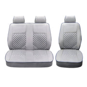 Schonbezüge Sitzbezüge für VW Transporter T5 2003-2015 Leder Grau Blau 2+1