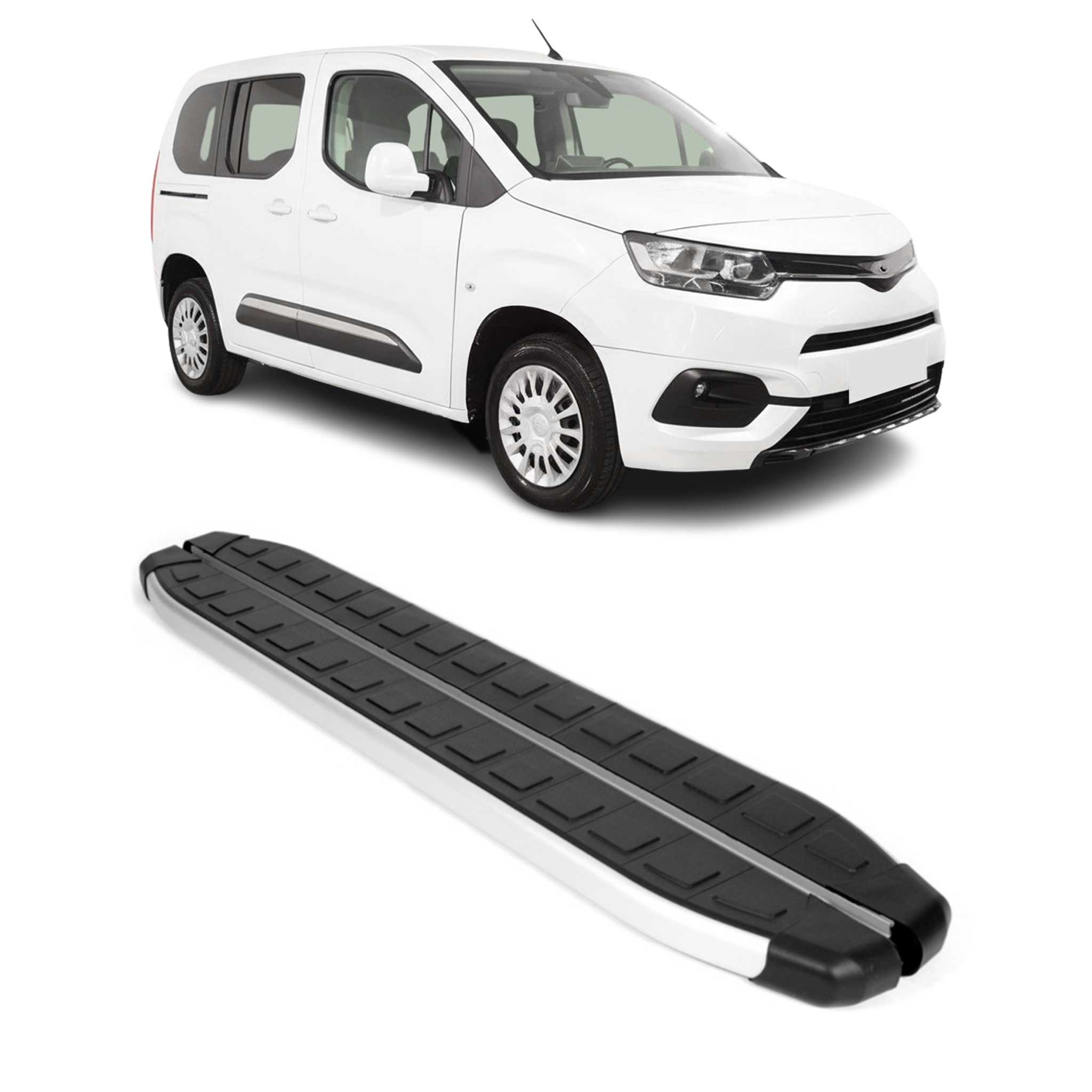 Seitenbretter Trittbretter für Toyota ProaceCity 2019-26 Kombi L1 Kurzer Schwarz