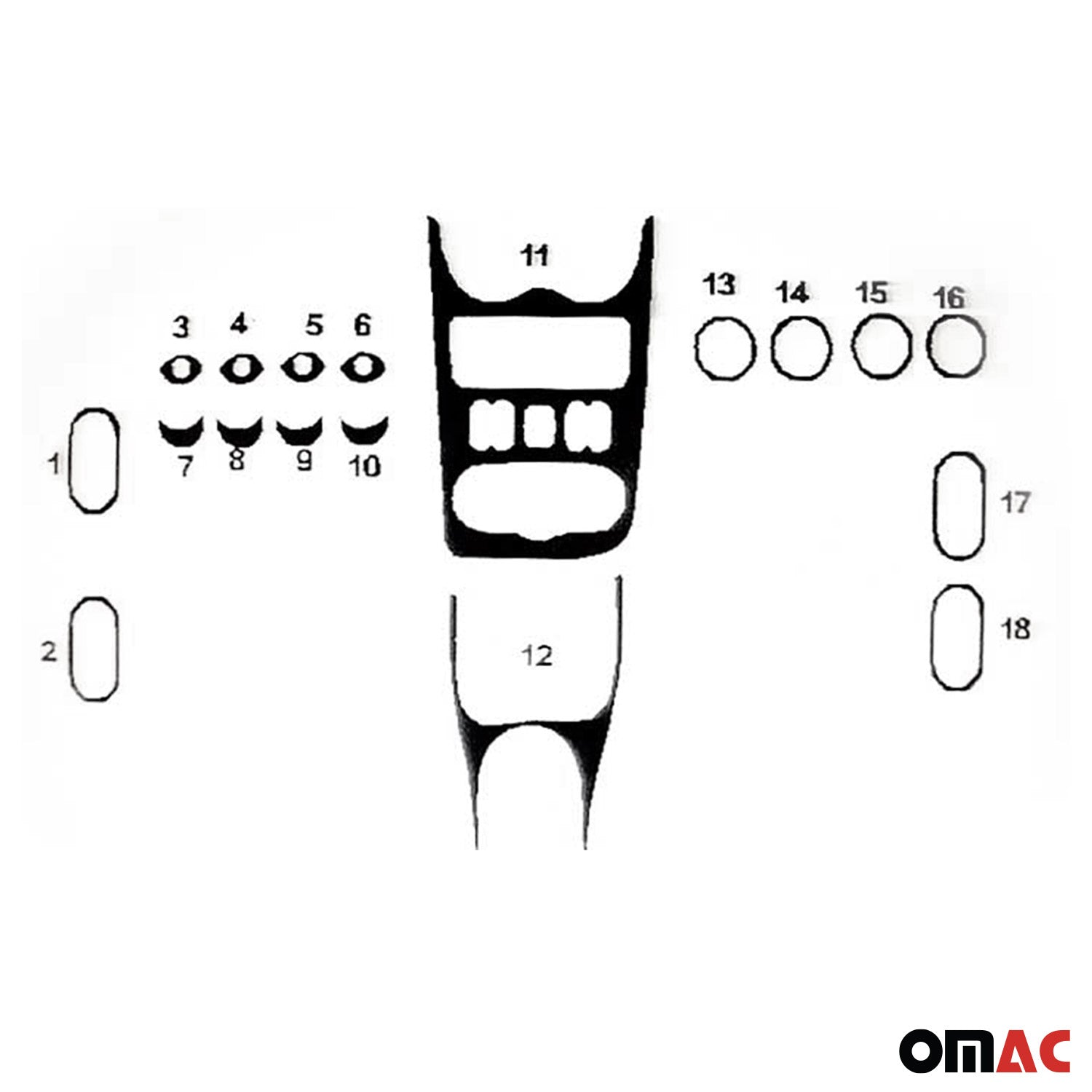 Innenraum Dekor Cockpit für Dacia Duster 2010-2012 Aluminium Optik 18tlg