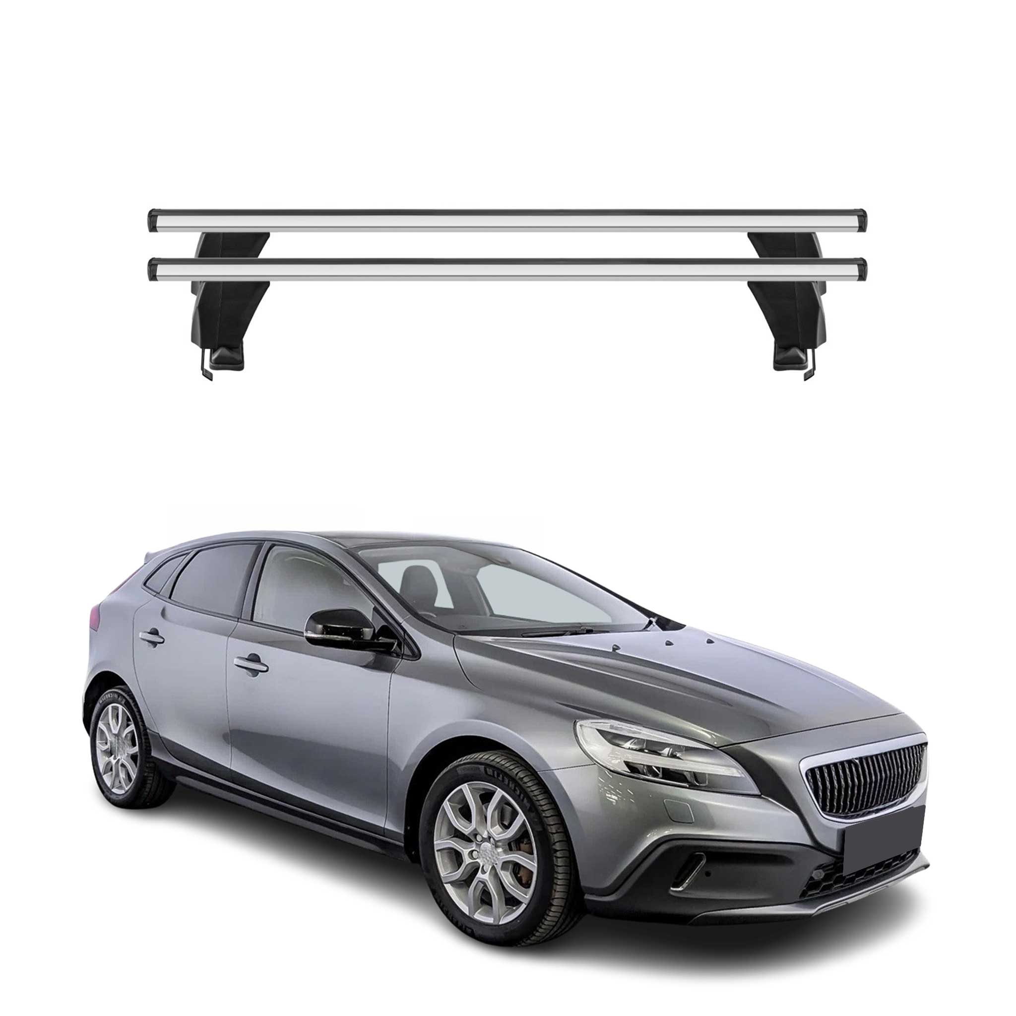 Menabo Dachträger Grundtäger für Volvo V40 2016-2019 FL 50kg Alu Silber 2 tlg