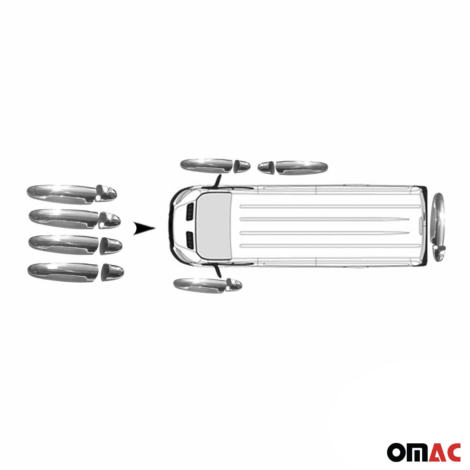 Türgriff Blende für Mercedes Sprinter W906 2006-2018 Edelstahl Chrom Matt 8tlg