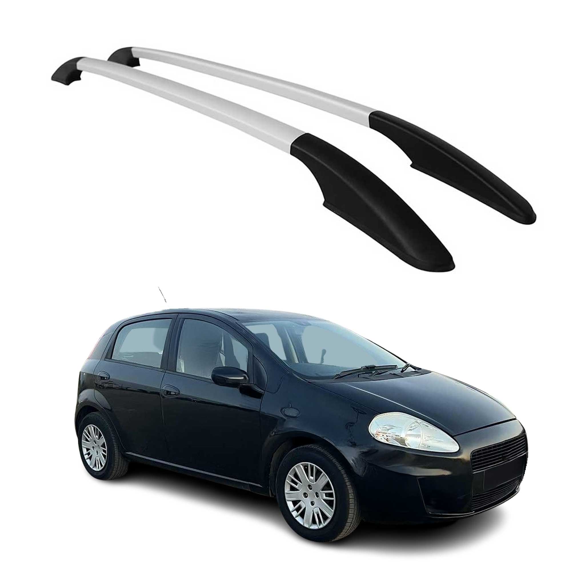 Aluminium Dachreling Relingträger für Fiat Grande Punto 2005-2009 Silber 2x