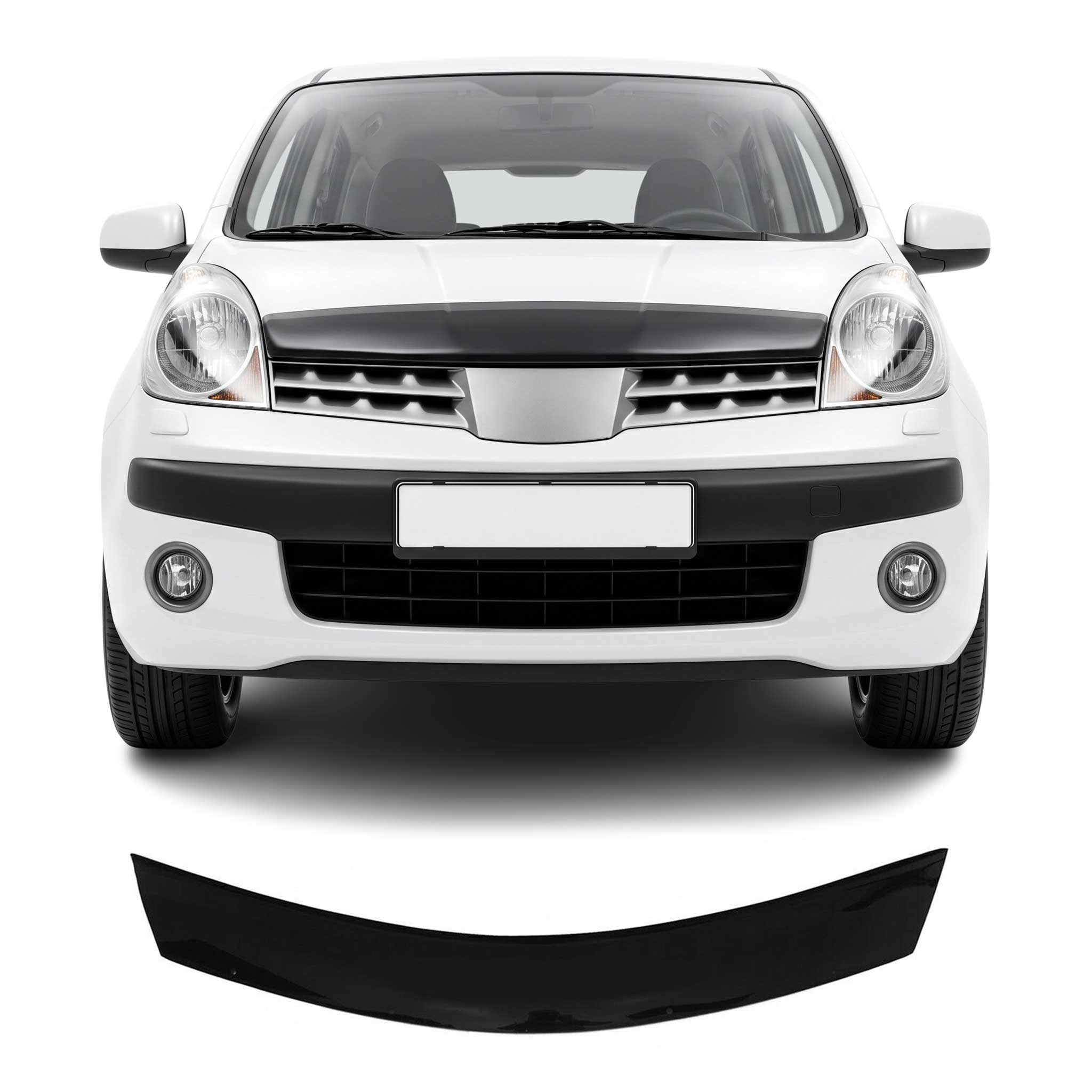 Motorhaube Deflektor Insekten Steinschlagschutz für Nissan Note 2005-2009 Dunkel