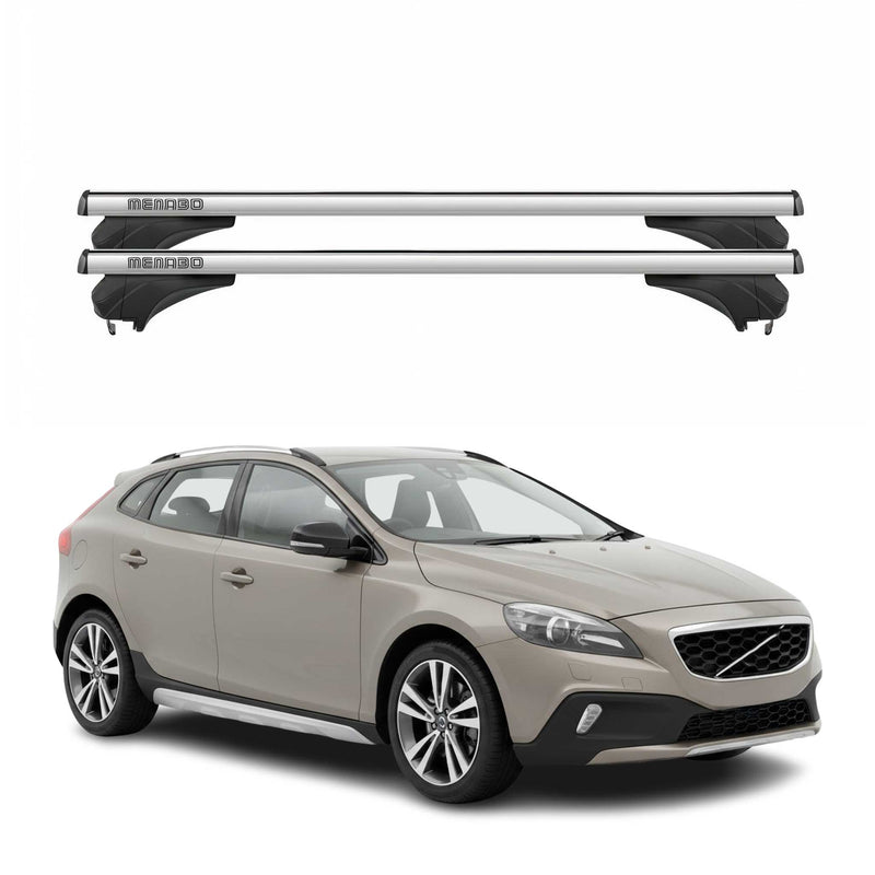 Menabo Dachträger für Volvo V40 Cross Country 2013-2019 Aluminium Silber 2 tlg