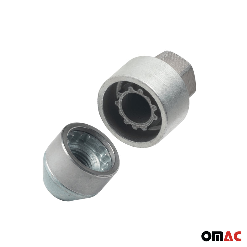 Radschloss Satz für Chevrolet Lacetti 2004-2013 Felgenschloss Silber 4x M12X1.5