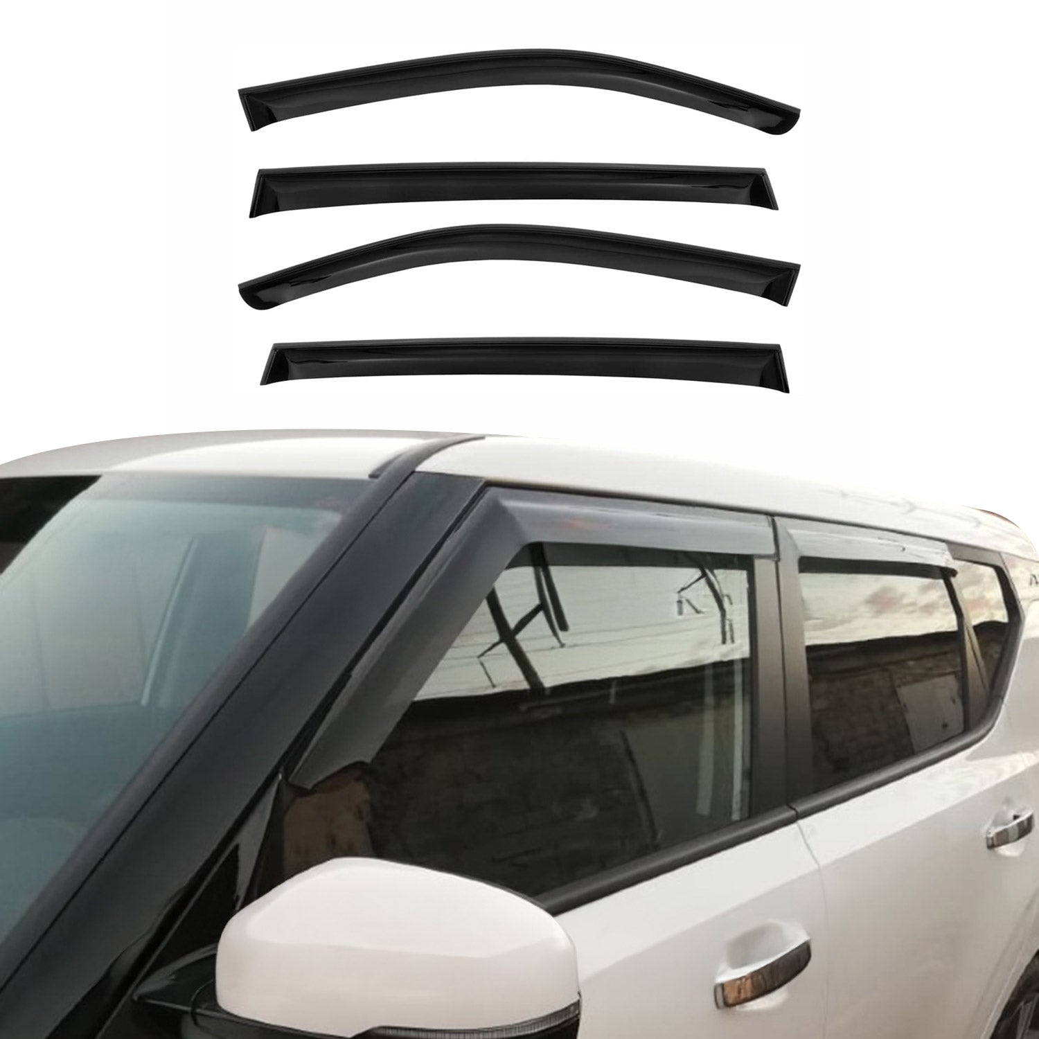 Windabweiser Regenabweiser für Kia Soul 2020-2026 Dunkel Acryl 4tlg