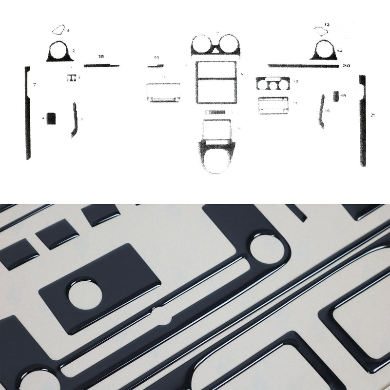 Innenraum Dekor Cockpit für VW Caddy 2003-2010 Piano Schwarz Optik 21tlg