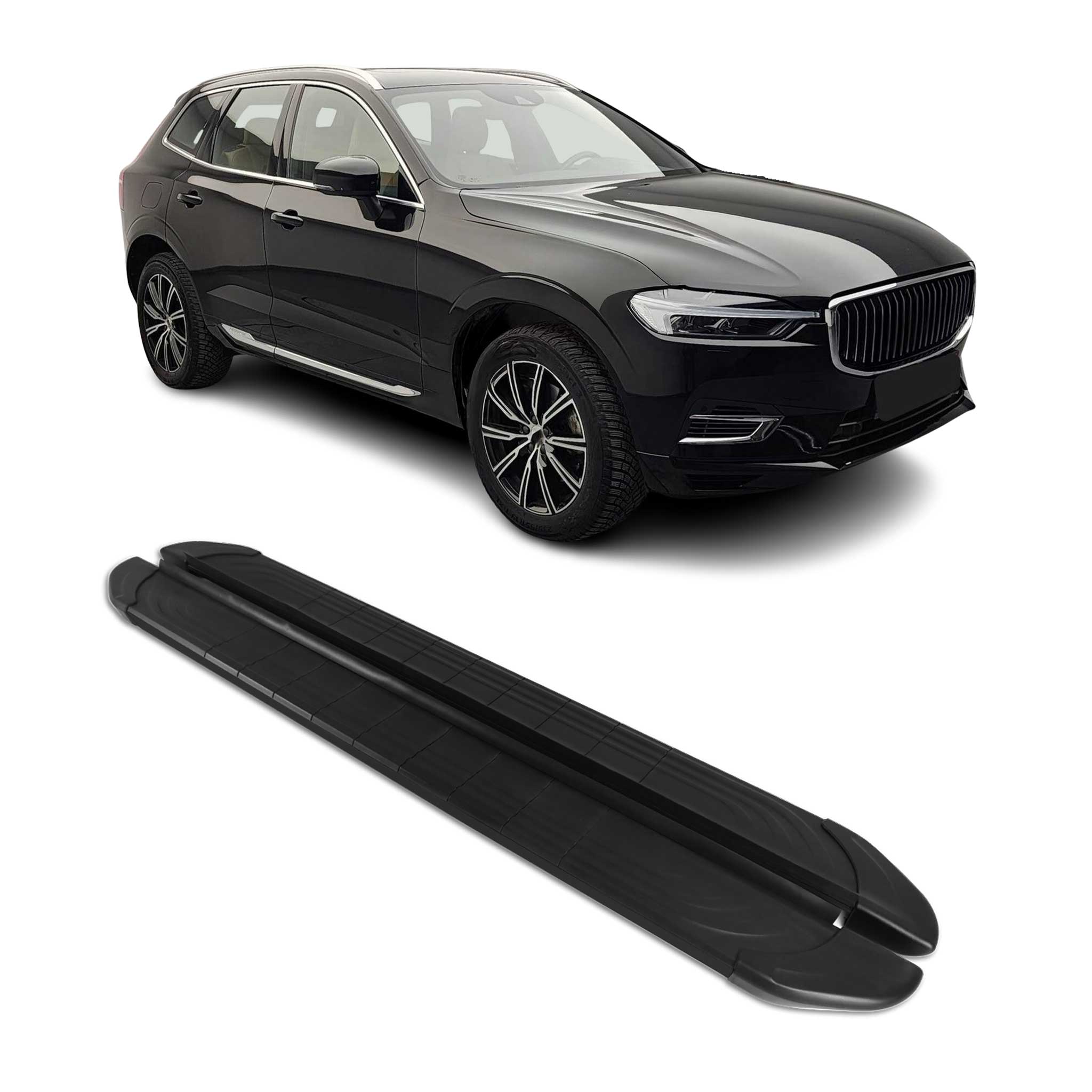 Trittbretter Seitenschweller für Volvo XC60 2017-2025 Aluminium Schwarz 2tlg