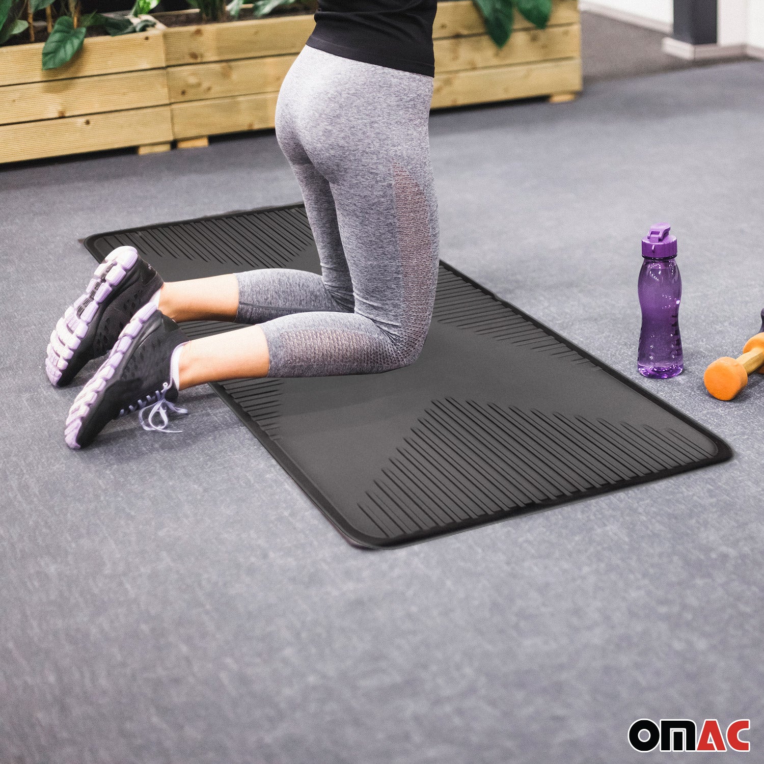 OMAC Fahrradmatte Antirutsch Bodenschutzmatte Mehrzweckmatte 115x75cm Gummi