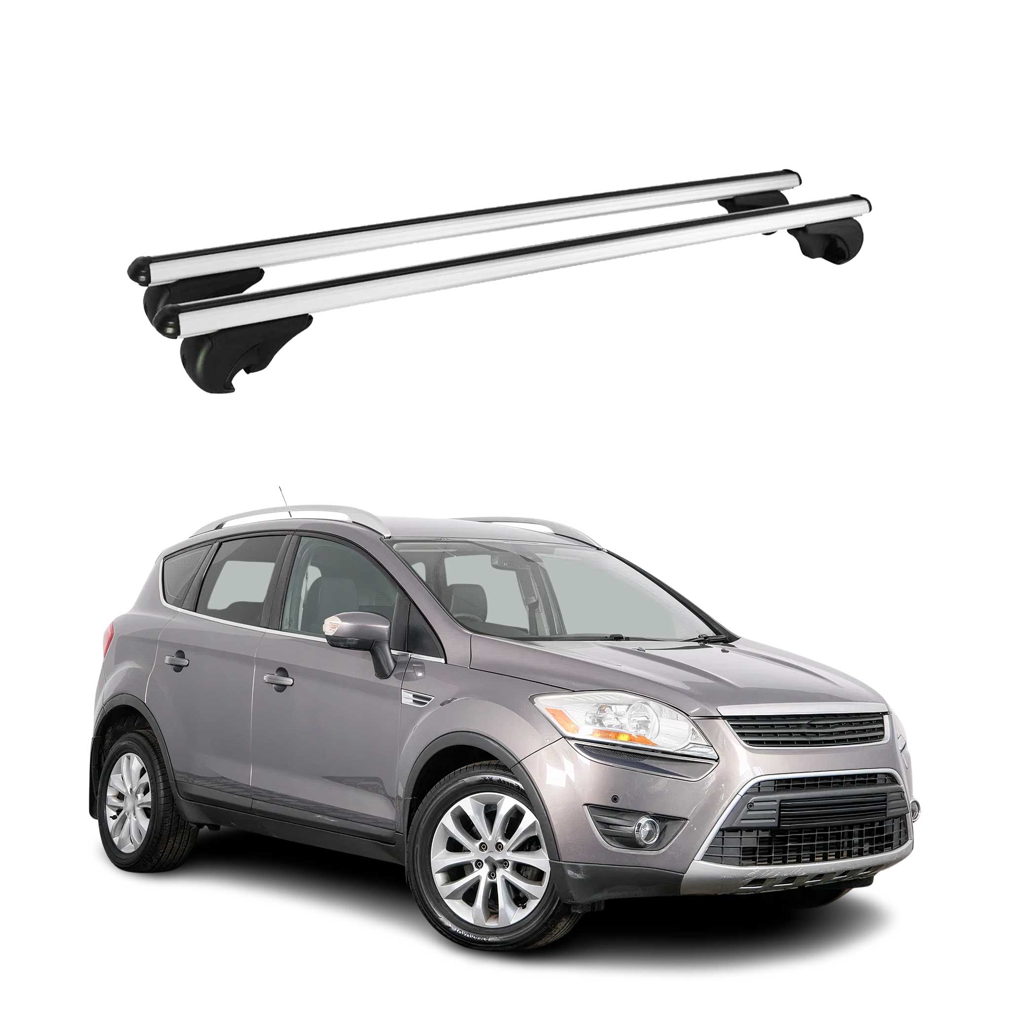 Dachträger Grundtäger für Ford Kuga I 2008-2012 75kg Aluminium Silber 2tlg