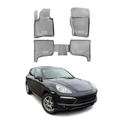 OMAC Gummimatten Fußmatten für Porsche Cayenne 2010-2016 TPE Automatten Grau 4x