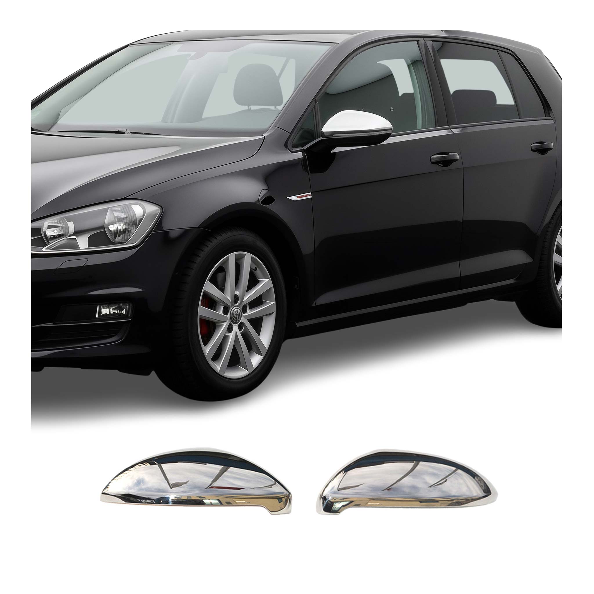 Spiegelkappen Spiegelabdeckung für VW Touran 5T1 2015-2026 Edelstahl Chrom 2tlg