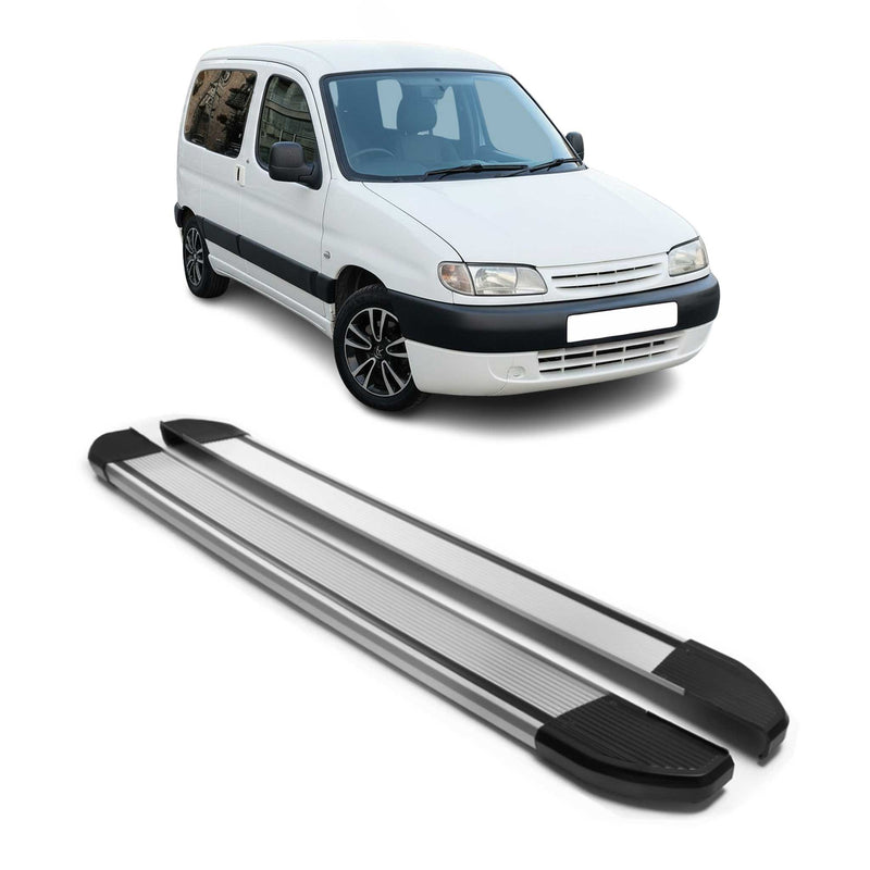 Alu Seitenschweller Trittbretter für Citroen Berlingo L1 1996-2008 Silber 2x
