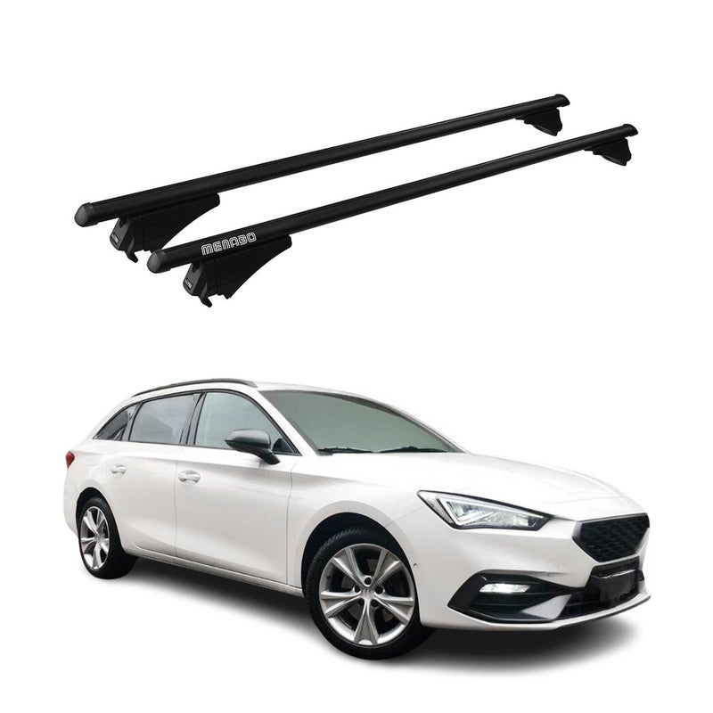 Menabo Grundträger Dachträger für Seat Leon 2020-2025 ABE Aluminium Schwarz 2tlg