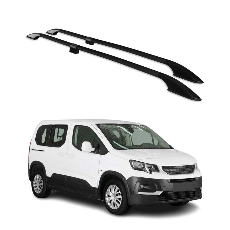 Dachreling Dachgepäckträger für Peugeot Rifter 2019-2025 Kurzer Alu Schwarz
