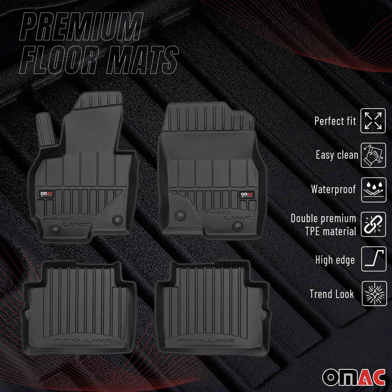 OMAC Gummi Fußmatten für Mazda CX-5 2012-2017 Premium TPE Automatten Schwarz 4x