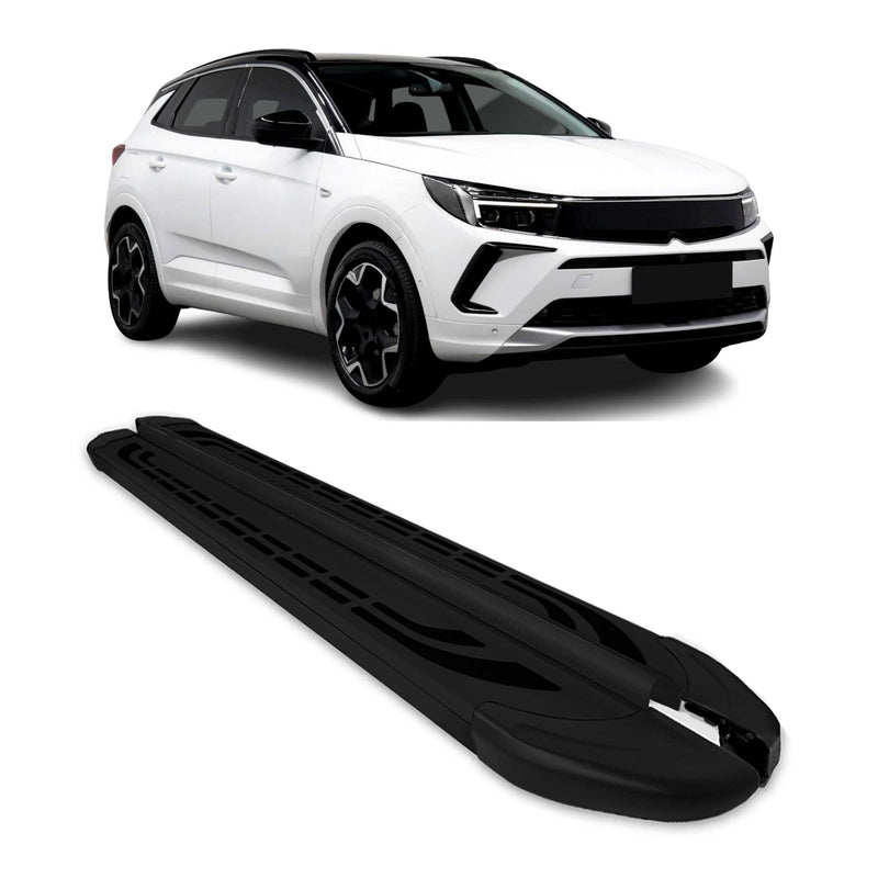 Trittbretter Seitenschweller Seitenbretter für Opel Antara 2016-2024 Alu Schwarz