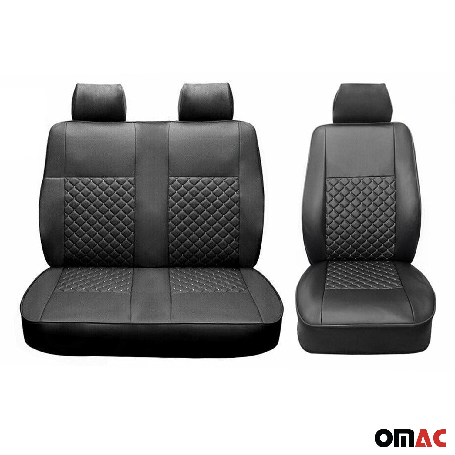 Sitzbezüge Schonbezüge für VW Transporter T4 1996-2003 Kunstleder Schwarz 2+1