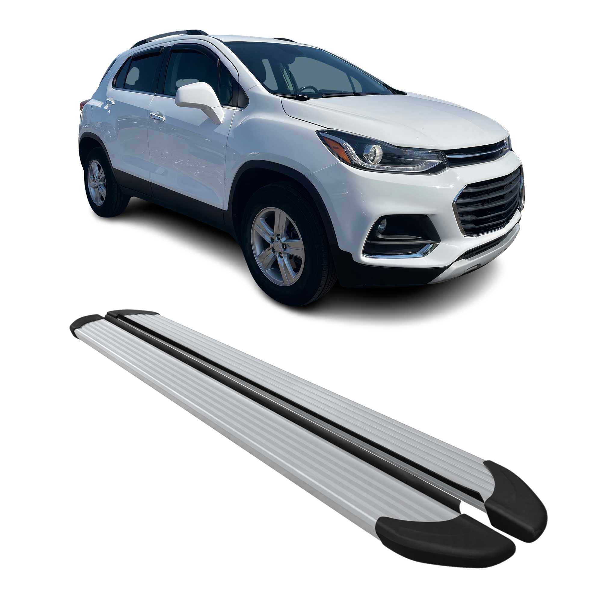 Seitenschweller Trittbretter Schweller für Chevrolet Trax 2012-2024 Alu Grau