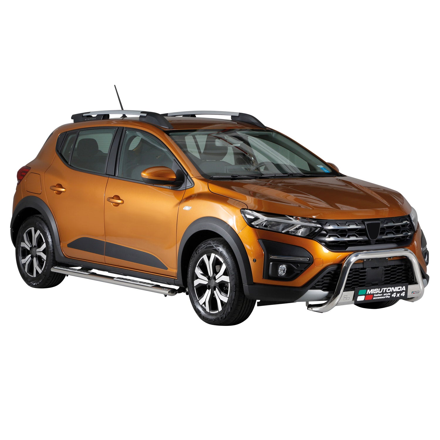 Stahl Seitenschweller Schwellerrohre für Dacia Sandero Stepway 2021-2026 Grau
