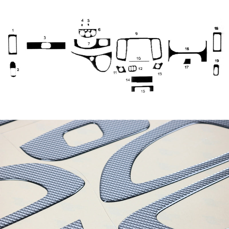 Innenraum Dekor Cockpit für Opel Vivaro 2001-2014 Carbon Optik 19tlg