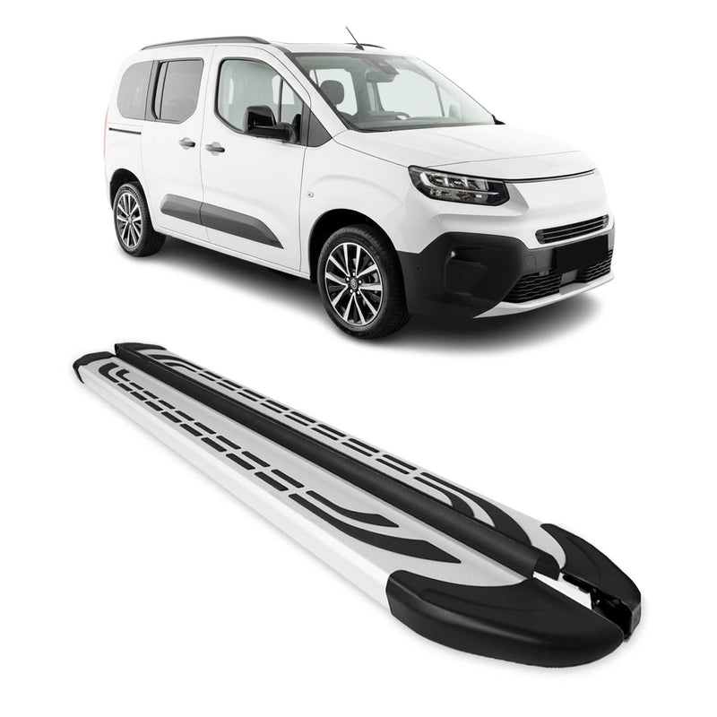 Trittbretter Seitenschweller für Fiat Doblo 2022-2025 Kombi L1 Silber 2 tlg