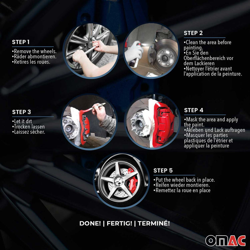 OMAC Bremssattellack Bremssattelfarbe Nevada Blau Auto Lack Set Hitzebeständig