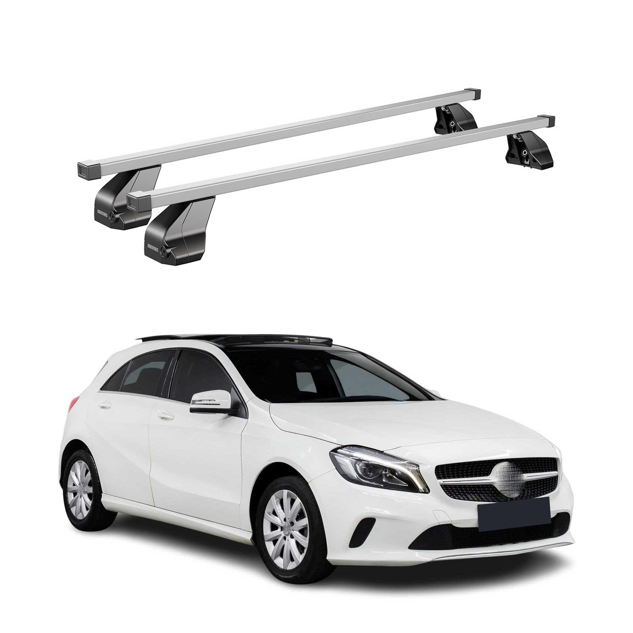Menabo Dachträger für Mercedes A Klasse W176 2012-2018 75kg Stahl Silber 2x