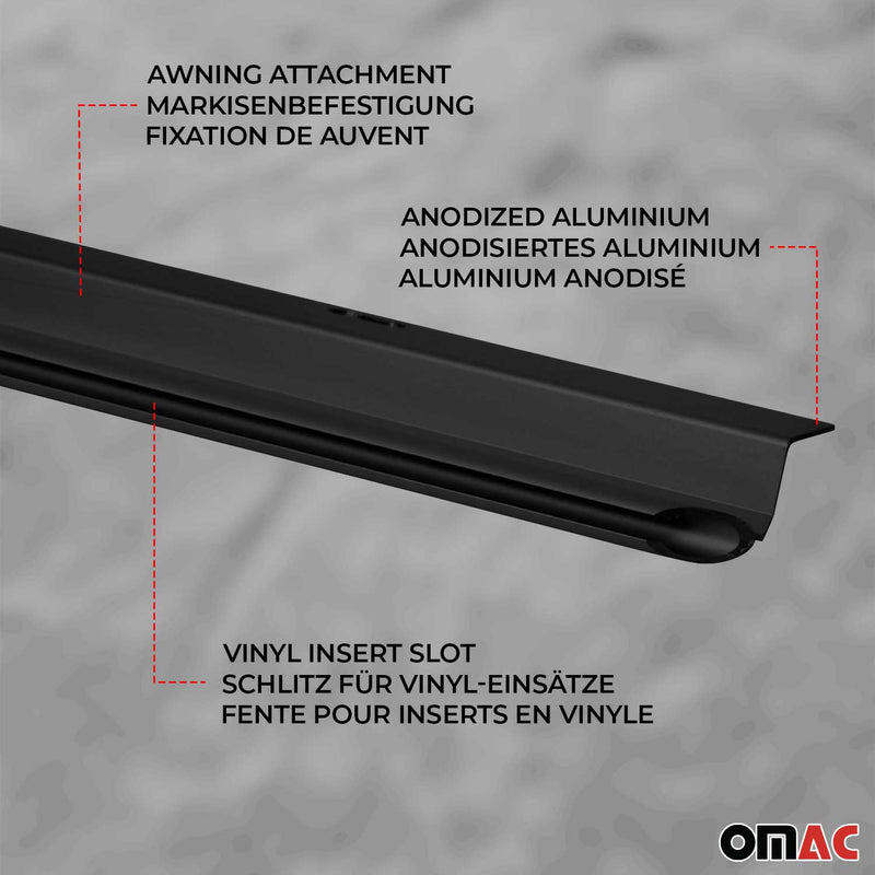 Sonnensegel Kederschiene für Ford Transit / Tourneo Custom ab 2023 L2 Schwarz