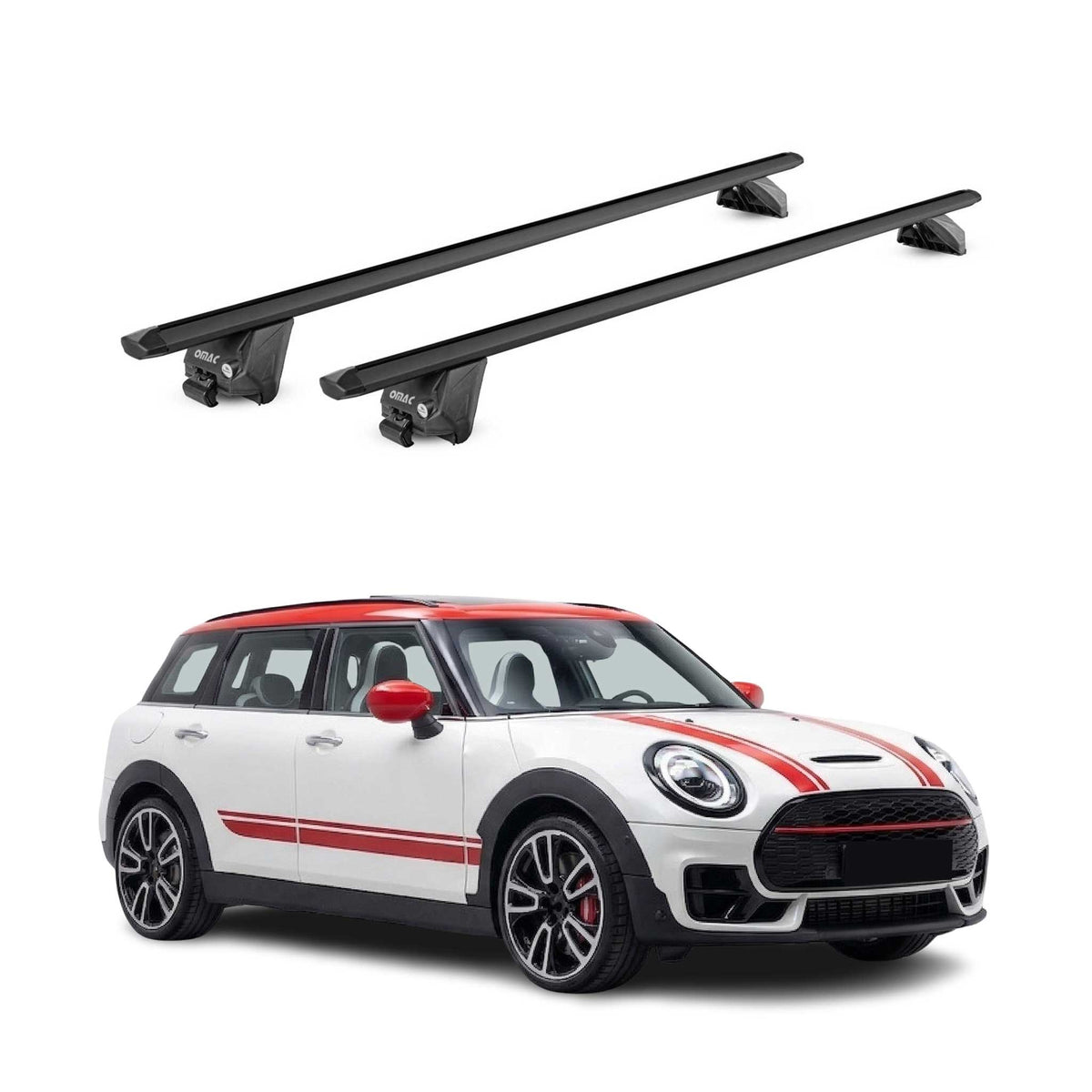 Dachträger für Mini Clubman mk2 F54 2015-2024 100kg Aluminium Schwarz 2 tlg ABE