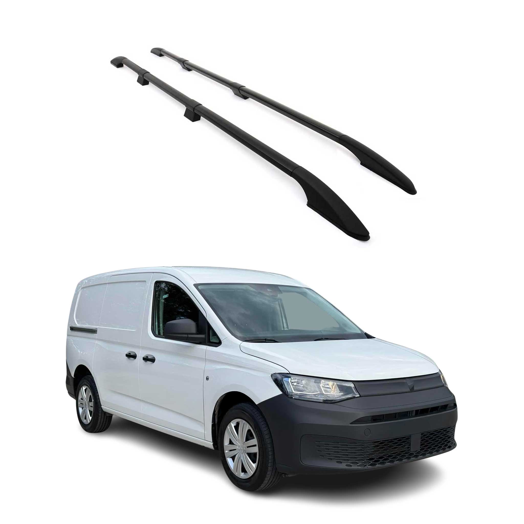 Dachreling Dachgepäckträger für VW Caddy 2020-2026 Langer L2 Alu Schwarz