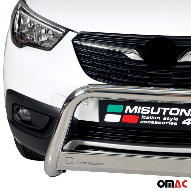 Frontbügel Frontschutzbügel für Opel Crossland X 2017-2025 ø63mm Stahl Silber